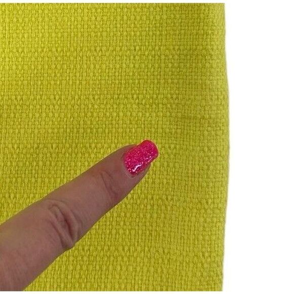 LOFT Bright Citron Yellow Mini Skirt Pockets Women Size 8 Fun Colorful Statement - Picture 7 of 9